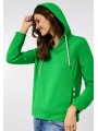 sweat-shirt, sweatshirt, CECIL, vert, capuche, femme, large, décontracté