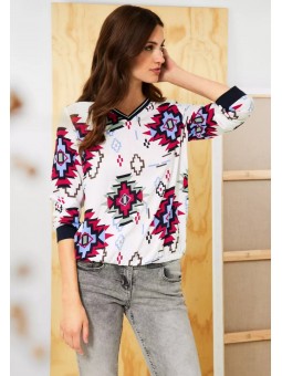 TOS GRAPHIC PRINT BLOUSE
