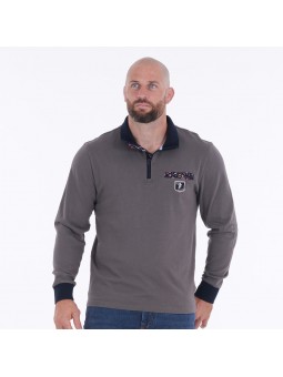 POLO GRIS COL ZIPPÉ