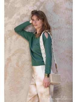 PULL VERT EPAULES NUES