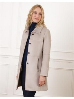 MANTEAU EFFET PEAU LAINE