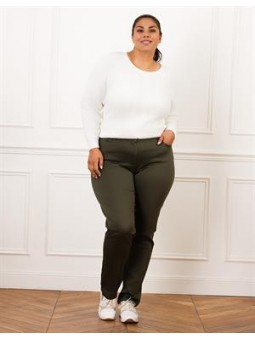 PANTALON COTON VERT KAKI