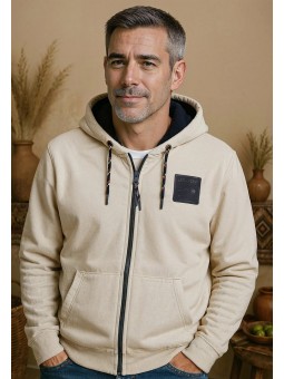 SWEAT BEIGE ZIPPE AVEC...