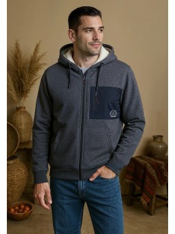 SWEAT BLEU ZIPPE AVEC...