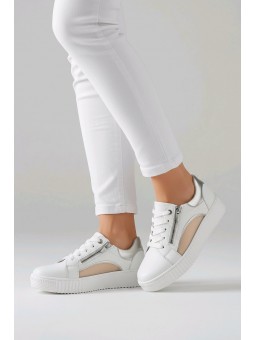 BASKETS BLANCHE DORÉ